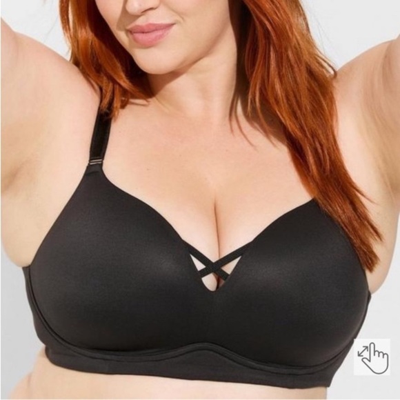 TORRID 360 XO BACK SMOOTHING WIRE-FREE PUSH-UP PLUNGE BRA 42 DDD Everday Bra NWT - Picture 3 of 11